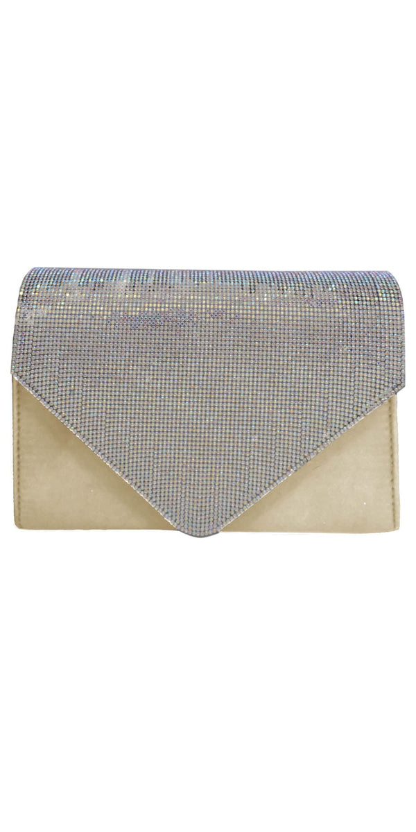 Satin Rhinestone Envelope Handbag Image 1