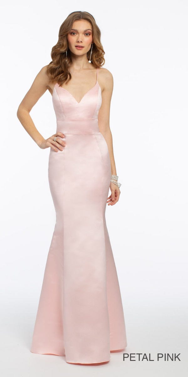 Camille La Vie Satin Mermaid Sweetheart Dress - Petite petite / 2 / light-pink