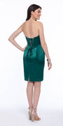 Short Satin Sweetheart Corset Back Dress Image 4