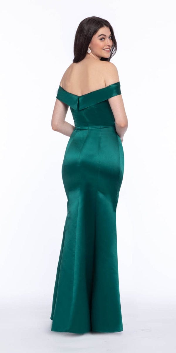 Satin Side Gather Off the Shoulder Dress Image 8