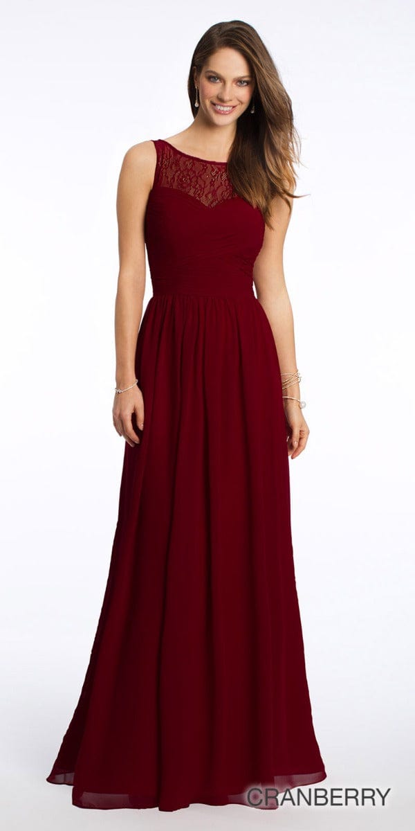 Camille La Vie Lace Illusion Neckline Dress - Plus plus / 18 / cranberry