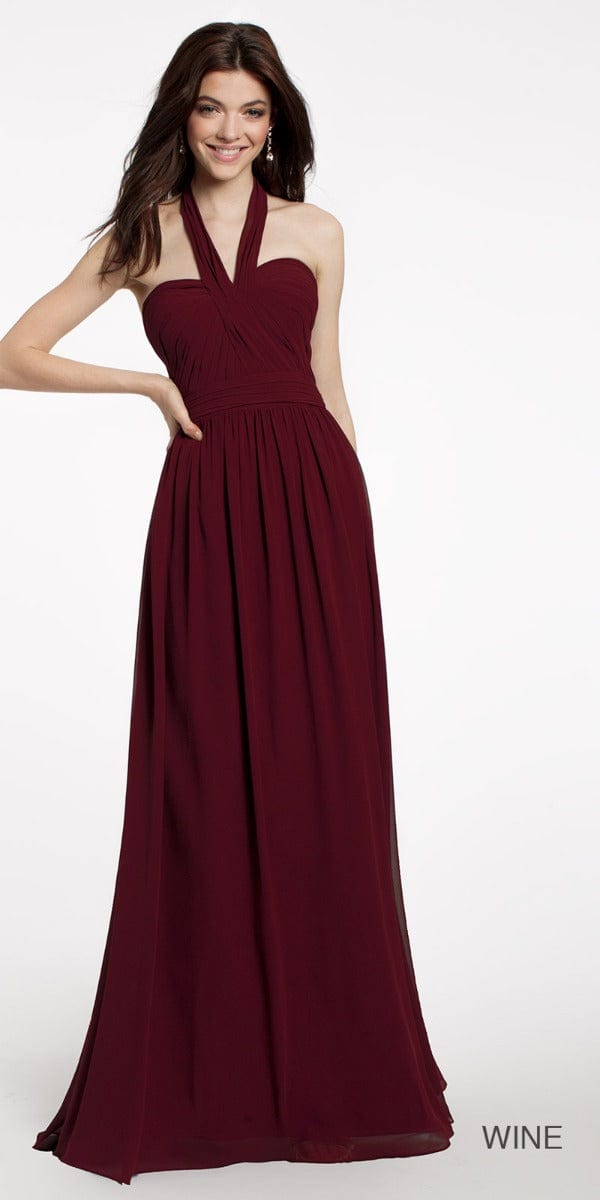 Camille La Vie Tie Neck Halter Dress - Missy missy / 0 / wine