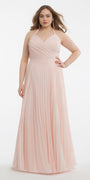 Chiffon Lace Up Back Pleat Dress - Missy Image 7