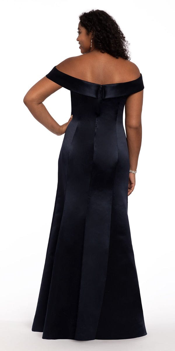 Satin Side Gather Off the Shoulder Dress Image 19