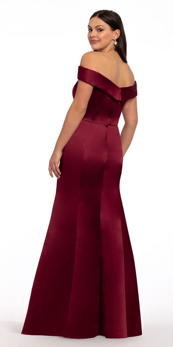 Satin Side Gather Off the Shoulder Dress Image 15
