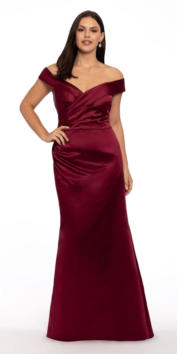 Satin Side Gather Off the Shoulder Dress Image 14