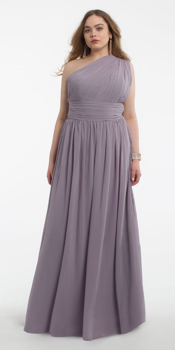 Camille La Vie One Shoulder Illusion Bridesmaid Dress - Petite petite / 8 / lilac