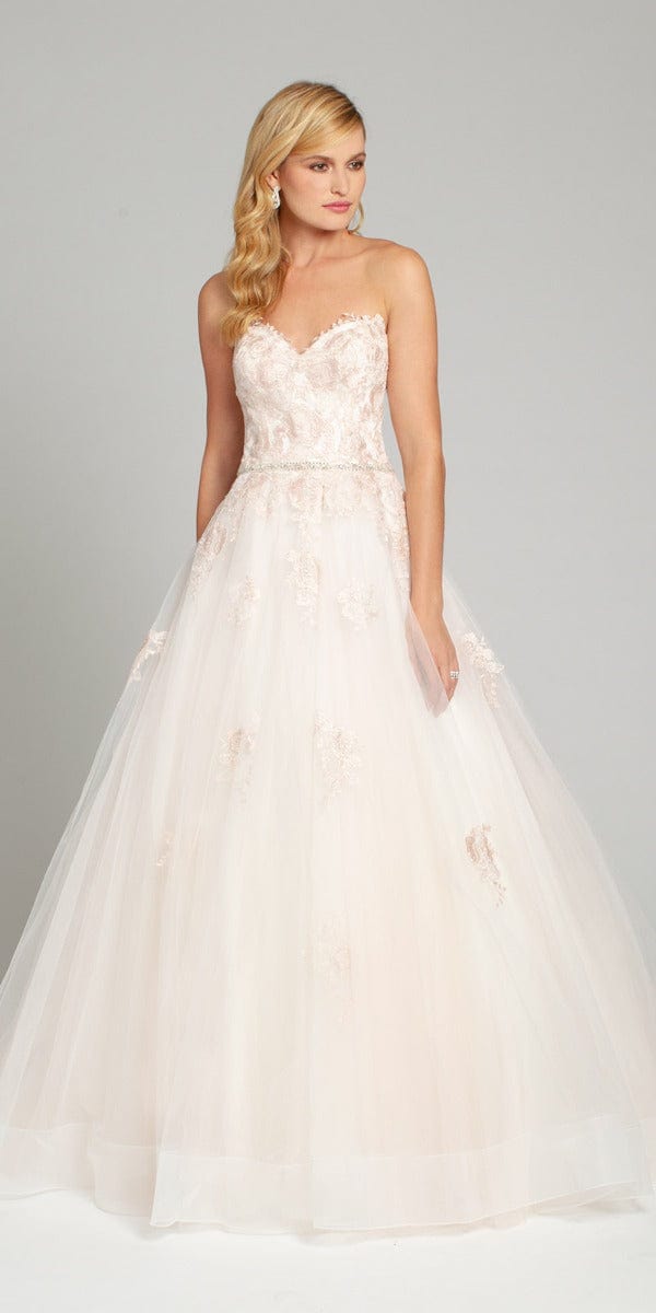 Camille La Vie Metallic Embroidered Sweetheart Tulle Dress missy / 2 / ivory-blush