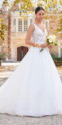 Lace Glitter Tulle A-Line Wedding Gown Image 1
