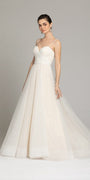 Surplice Glitter Tulle A Line Wedding Gown Image 2
