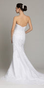Strapless Floral Embroidered Satin Mermaid Gown Image 3