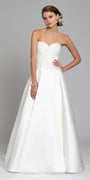 Strapless Lace Bodice Mikado Ball Gown Image 2