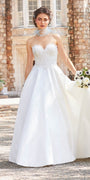Strapless Lace Bodice Mikado Ball Gown Image 1