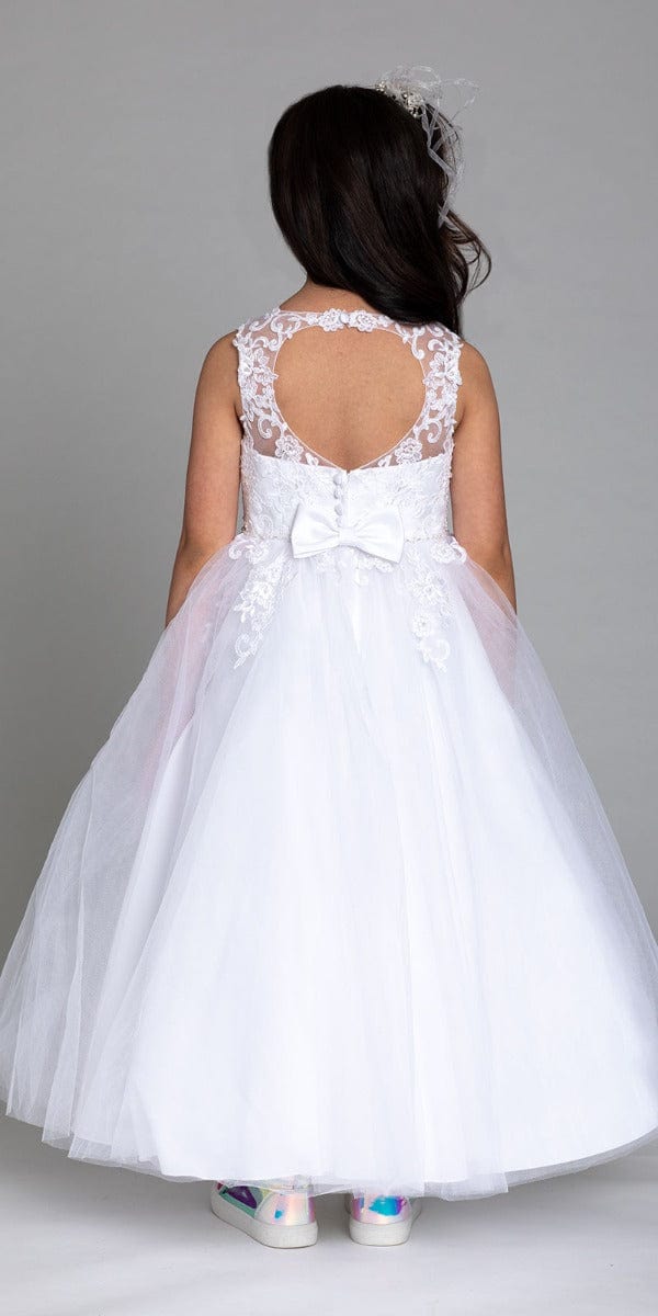 Floral Applique Keyhole Bow Back Dress Image 2
