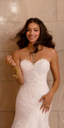 Sweetheart  Embroidered Trumpet Dress with Tulle Godets Image 5