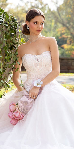 Embellished Embroidered Strapless Tulle Ballgown Image 1