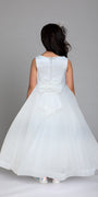 Satin Tulle Glitter Dress with Bow Image 4