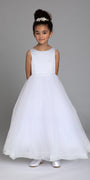 Satin Tulle Glitter Dress with Bow Image 3