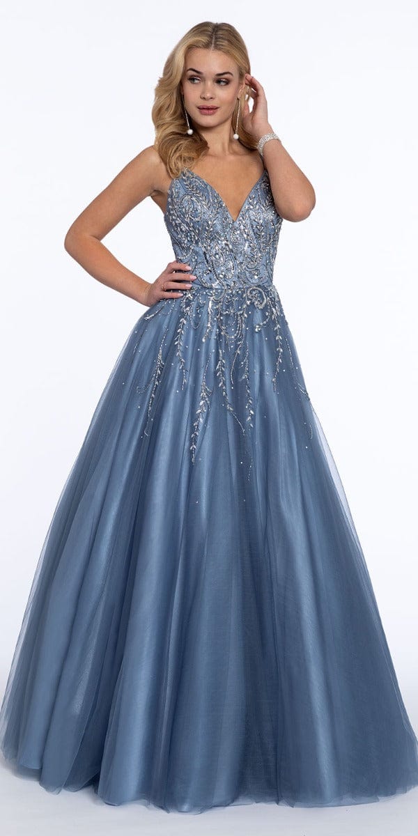 Beaded Tulle Lace Up Back Ball Gown Image 2