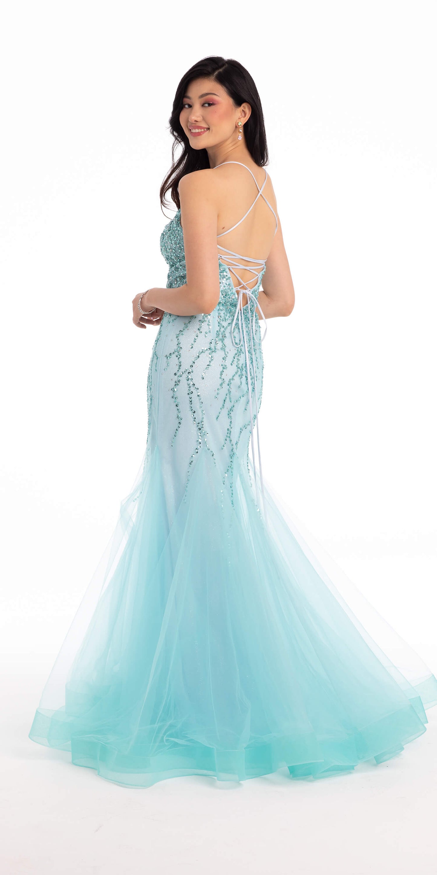 Camille La Vie Beaded Sweetheart Mermaid Dress
