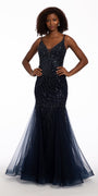 Swirl Beaded Sweetheart Trumpet Dress with Mesh Godets Image 1
