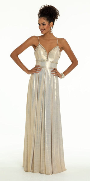 Metallic Sweetheart Rhinestone Trim Dress Image 1