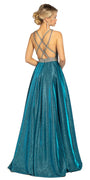 Shimmer Rhinestone Strappy Back Ballgown Image 3